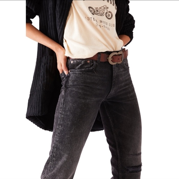 NWT FREE PEOPLE Vixen black Cigarette jeans - 25 - Picture 5 of 11